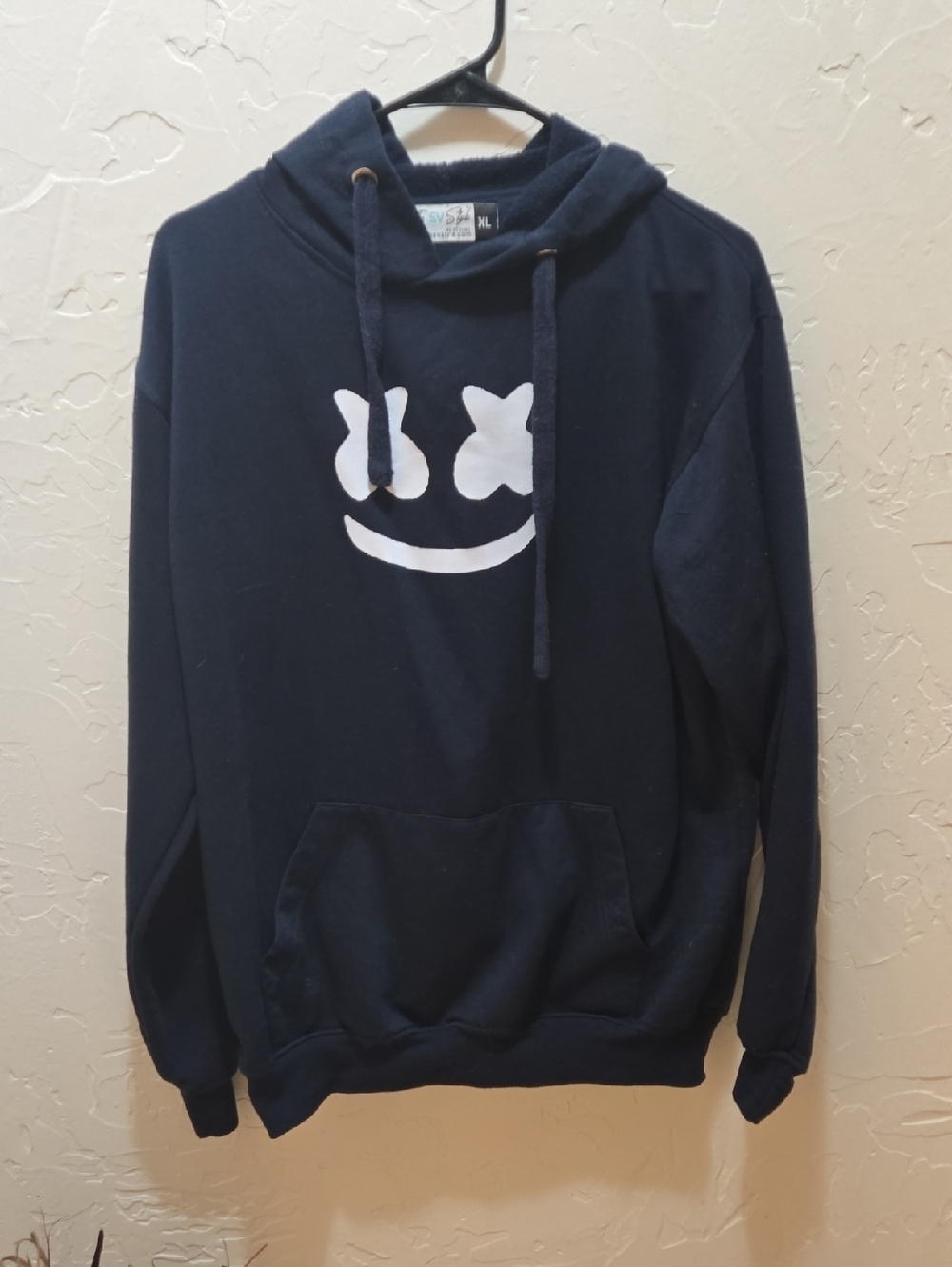 SVS Dark Blue Hoodie with Smiley Face